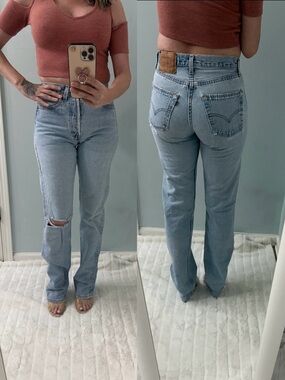 Vintage Levis 501 Jeans Faded Light Blue 25
